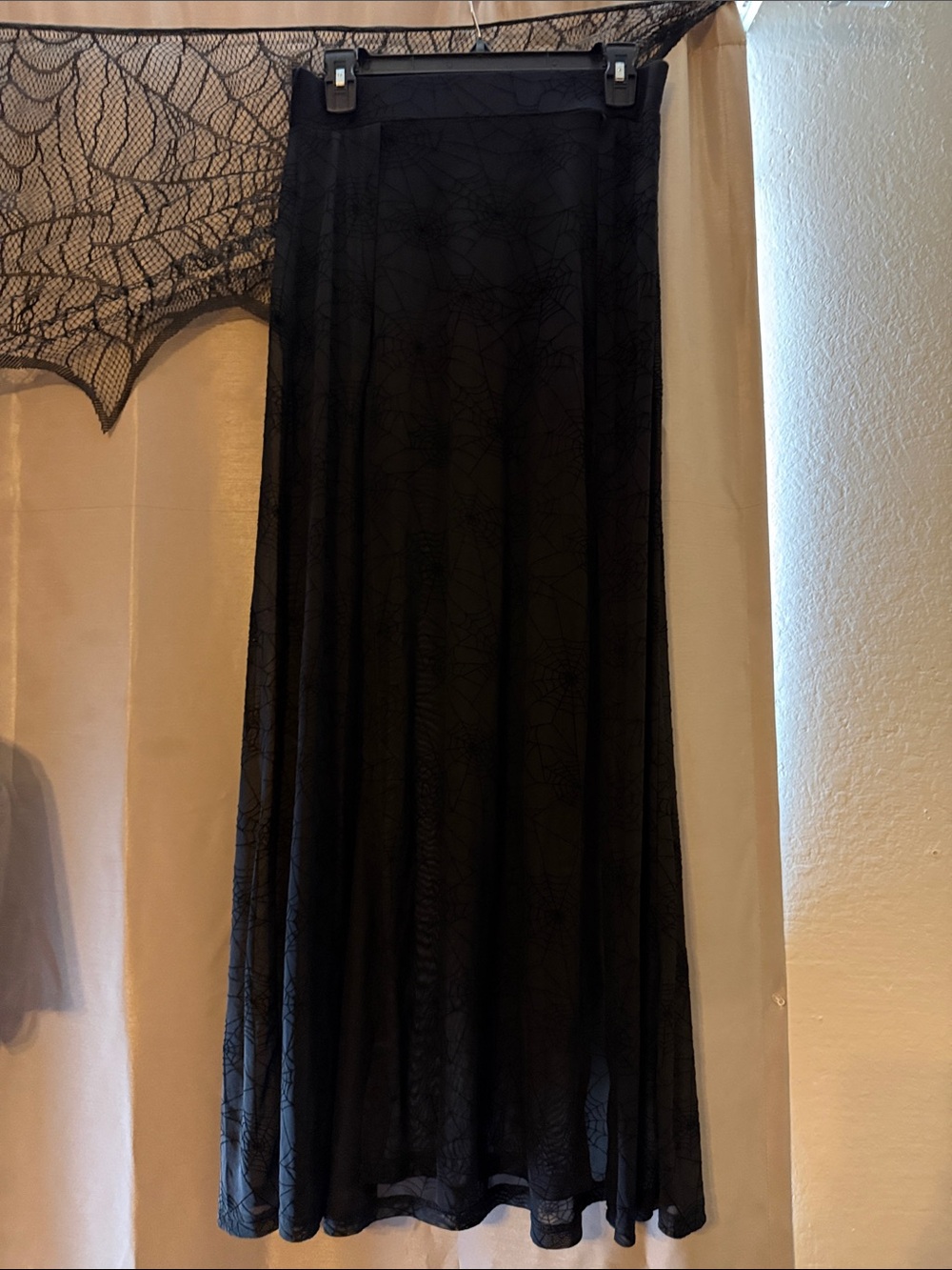 Forest Ink Spiderweb M-Line Maxi Mesh Sheer Skirt Sexy Pinup Goth Alternative - Picture 5 of 8
